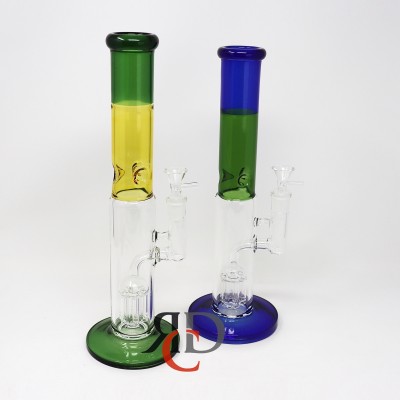 WATER PIPE STRAIGHT COLOR TUBE W/ 6 ARM PERC AND PINCH WP2219 1CT